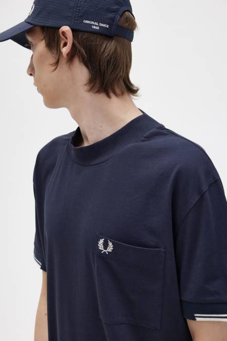 Fred Perry muškarci majica s vrhom rukava N42N483 odjeća mornarica
