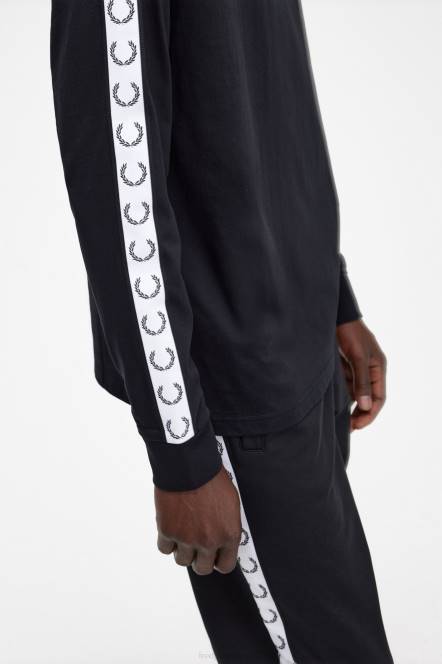 Fred Perry muškarci oblijepljena majica dugih rukava N42N541 odjeća crno