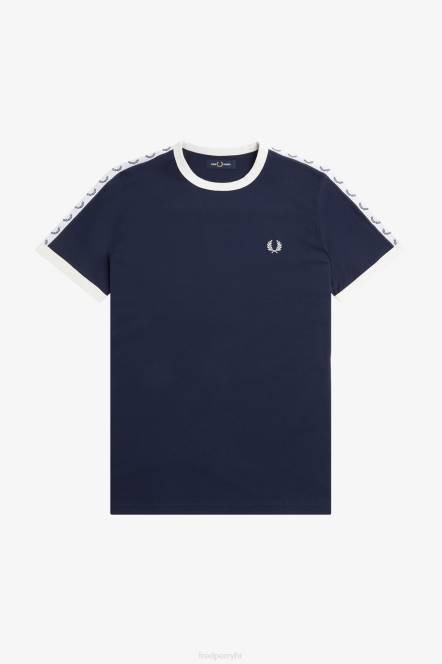 Fred Perry muškarci oblijepljena ringer majica N42N575 odjeća karbonsko plava