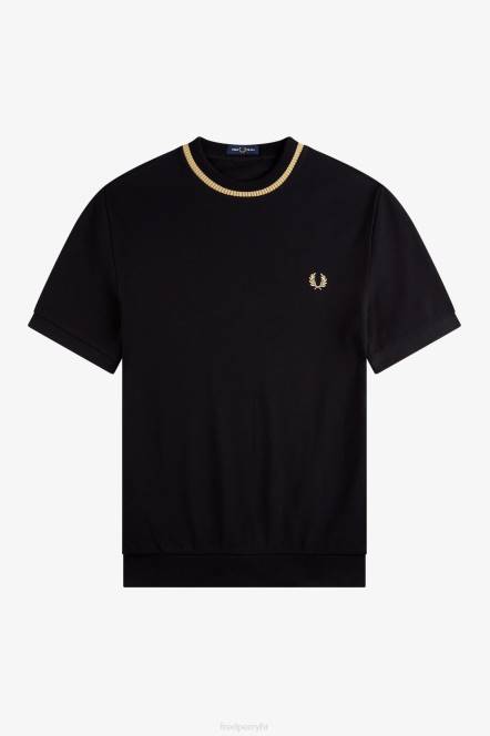 Fred Perry muškarci pike majica s okruglim izrezom N42N552 odjeća crna/šampanjac