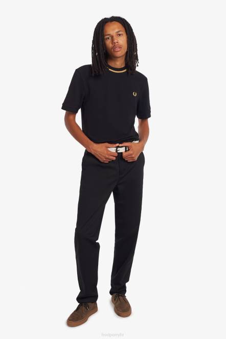 Fred Perry muškarci pike majica s okruglim izrezom N42N552 odjeća crna/šampanjac