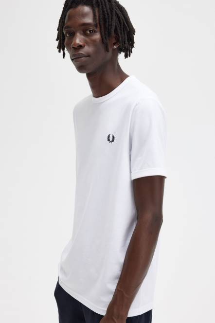 Fred Perry muškarci ringer majica N42N500 odjeća bijela