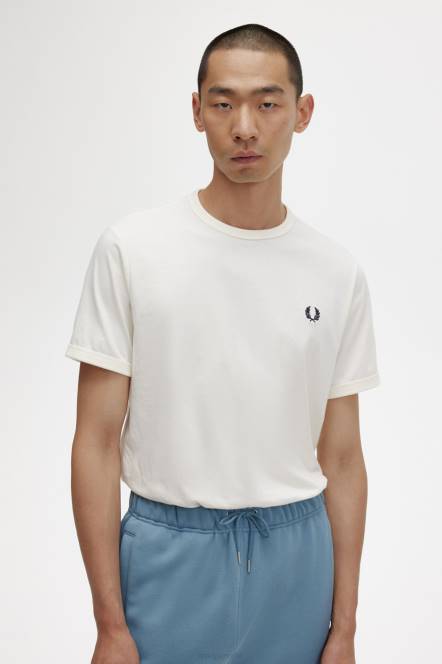 Fred Perry muškarci ringer majica N42N509 odjeća ekru