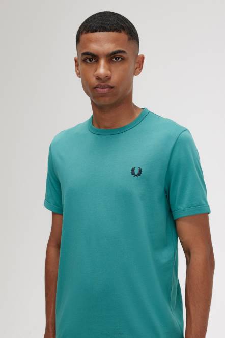 Fred Perry muškarci ringer majica N42N531 odjeća duboka metvica