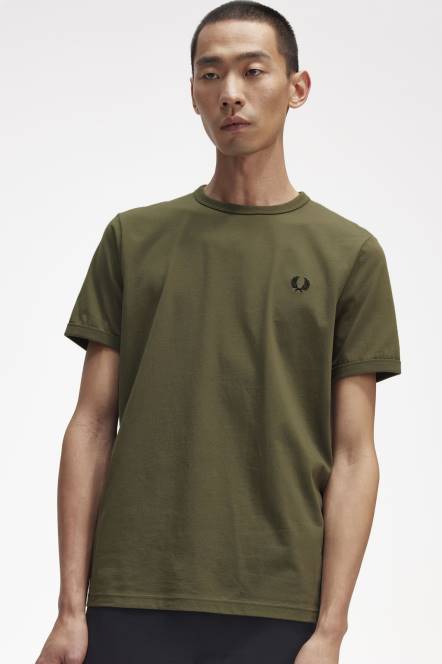 Fred Perry muškarci ringer majica N42N532 odjeća jednolična zelena