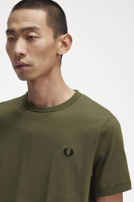 Fred Perry muškarci ringer majica N42N532 odjeća jednolična zelena