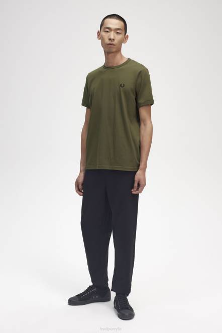 Fred Perry muškarci ringer majica N42N532 odjeća jednolična zelena