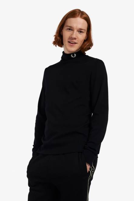 Fred Perry muškarci roll ovratnik top N42N562 odjeća crno