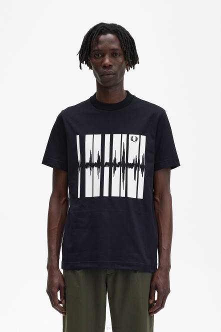 Fred Perry muškarci soundwave grafička majica N42N534 odjeća crno