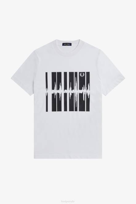 Fred Perry muškarci soundwave grafička majica N42N581 odjeća bijela