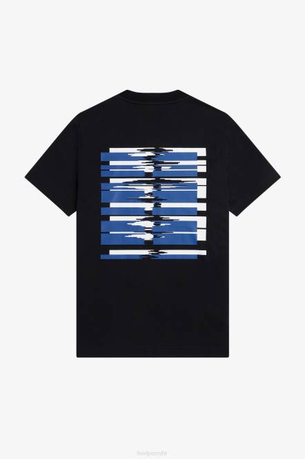 Fred Perry muškarci soundwave stražnja grafička majica N42N582 odjeća crno