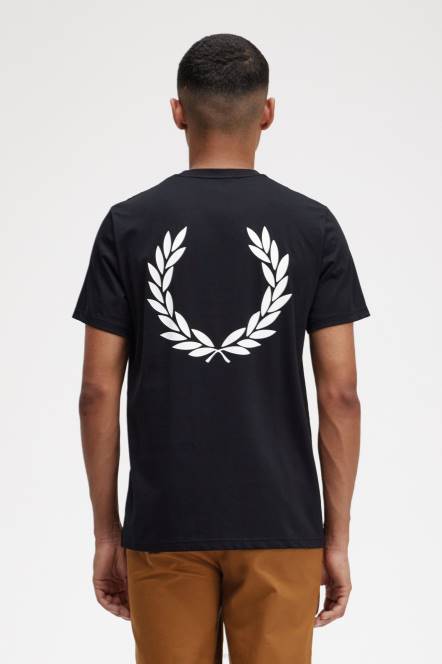 Fred Perry muškarci stražnja grafička majica N42N521 odjeća crno