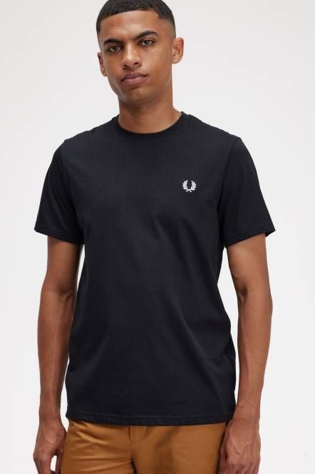 Fred Perry muškarci stražnja grafička majica N42N521 odjeća crno