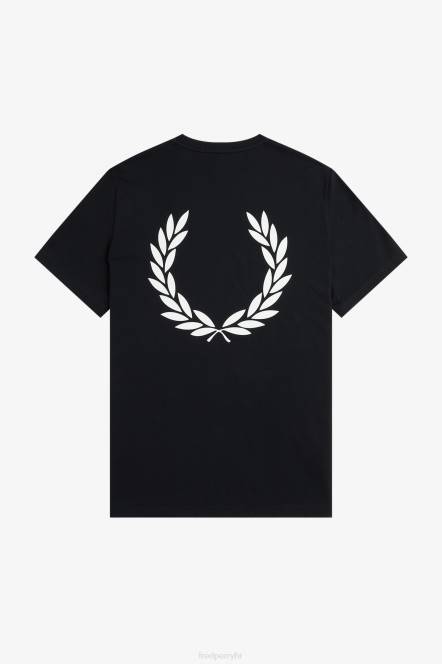 Fred Perry muškarci stražnja grafička majica N42N521 odjeća crno