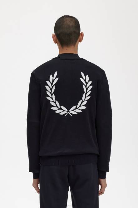 Fred Perry muškarci grafički džemper s lovorovim vijencem N42N460 odjeća crno