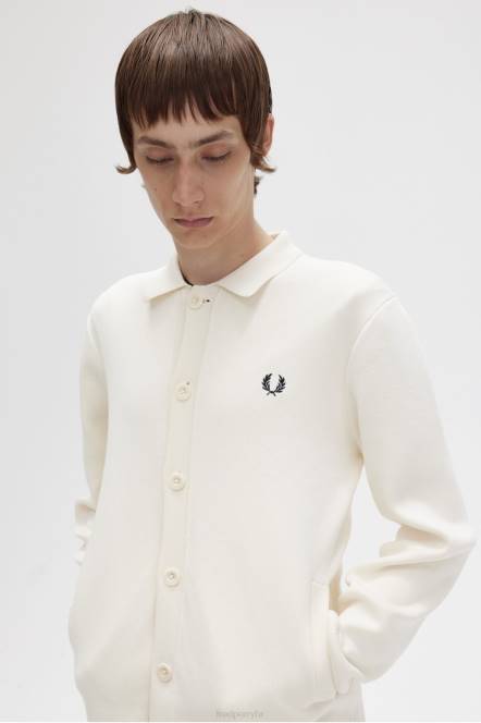Fred Perry muškarci gumb kroz pletenu košulju N42N440 odjeća ekru