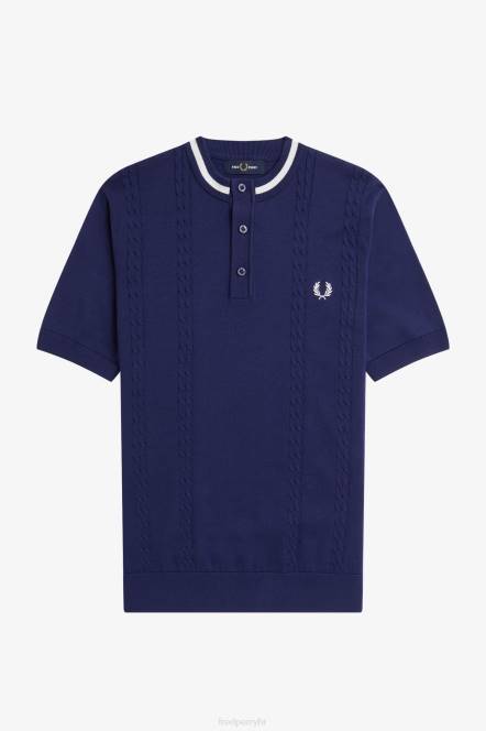 Fred Perry muškarci kabelska pletena majica s petama N42N433 odjeća francuska mornarica