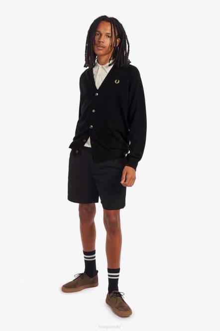 Fred Perry muškarci kardigan od janjeće vune N42N457 odjeća crna/šampanjac