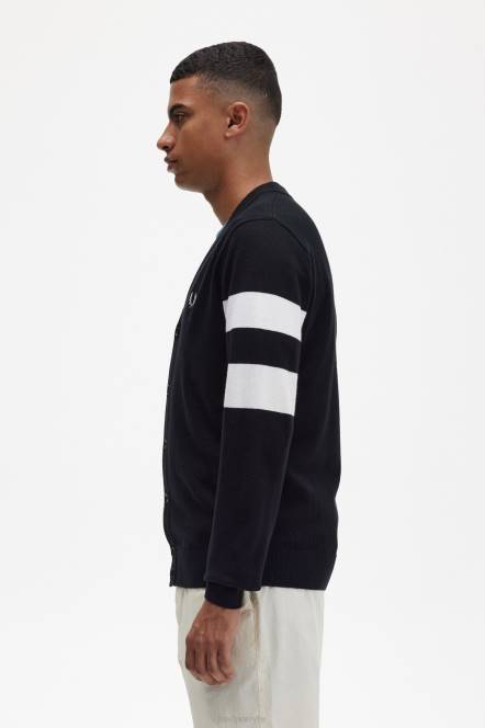 Fred Perry muškarci kardigan s vrhom rukava N42N447 odjeća crno