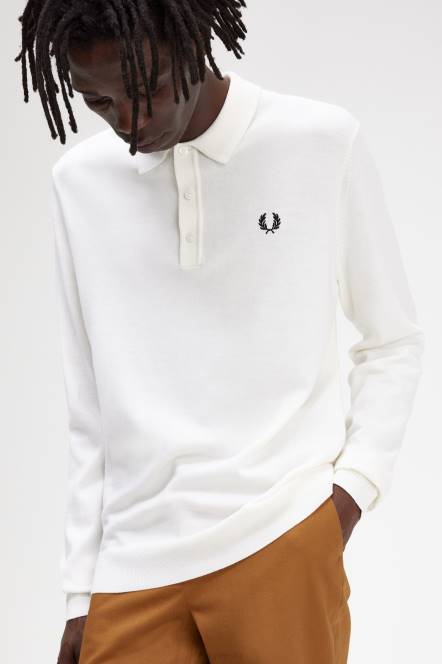 Fred Perry muškarci klasična pletena košulja dugih rukava N42N458 odjeća Snjeguljica