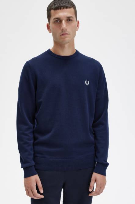 Fred Perry muškarci klasični džemper s okruglim izrezom N42N451 odjeća mornarica