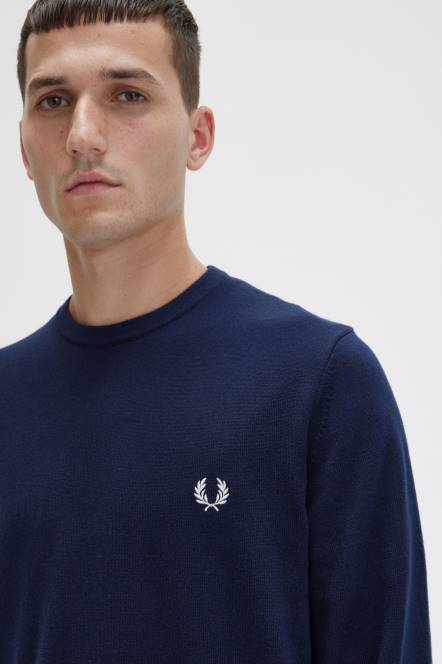 Fred Perry muškarci klasični džemper s okruglim izrezom N42N451 odjeća mornarica