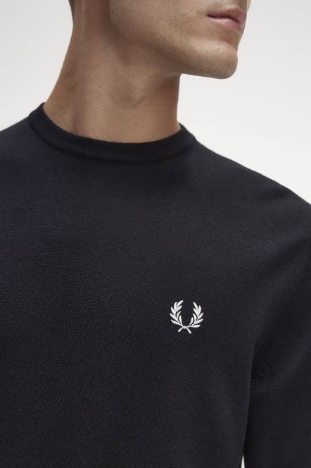 Fred Perry muškarci klasični džemper s okruglim izrezom N42N455 odjeća crno