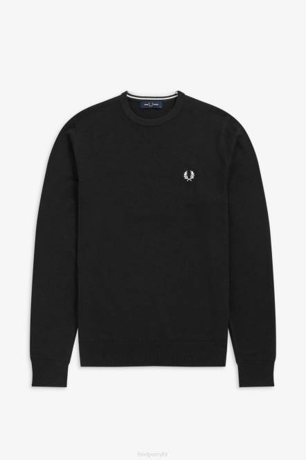 Fred Perry muškarci klasični džemper s okruglim izrezom N42N455 odjeća crno