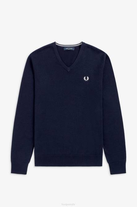 Fred Perry muškarci klasični džemper s v izrezom N42N462 odjeća mornarica