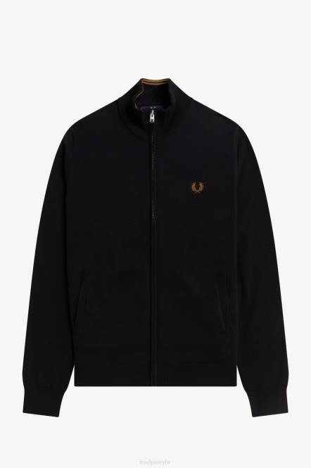 Fred Perry muškarci klasični kardigan s patentnim zatvaračem N42N459 odjeća crno