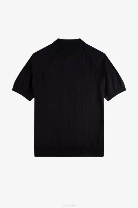Fred Perry muškarci pletena košulja s raglan rukavima N42N454 odjeća crna/šampanjac