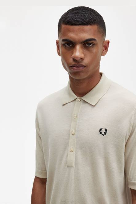 Fred Perry muškarci pletena majica kratkih rukava N42N469 odjeća zobena kaša