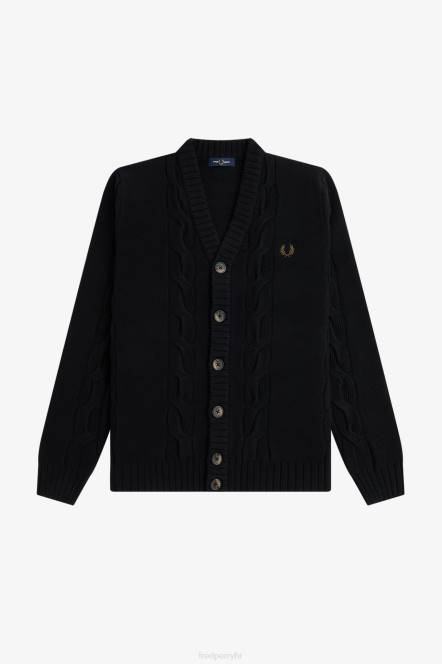 Fred Perry muškarci pleteni kardigan s teksturom N42N456 odjeća jednolična zelena