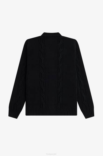 Fred Perry muškarci pleteni kardigan s teksturom N42N456 odjeća jednolična zelena