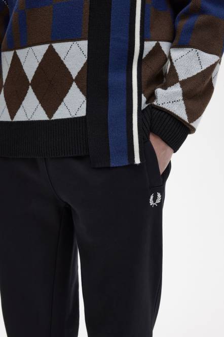 Fred Perry muškarci prugasti panel argyle džemper N42N468 odjeća osjenčani kamen