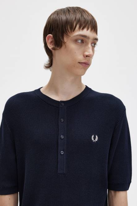 Fred Perry muškarci rebrasti pleteni top N42N438 odjeća mornarica