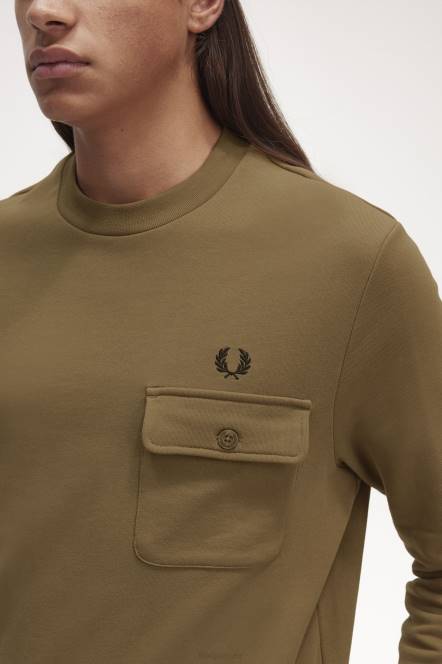 Fred Perry muškarci džepni detalj majica s okruglim izrezom N42N412 odjeća osjenčani kamen