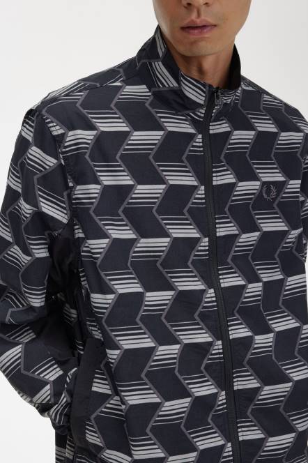 Fred Perry muškarci školjkasta jakna s prugama N42N34 odjeća crno