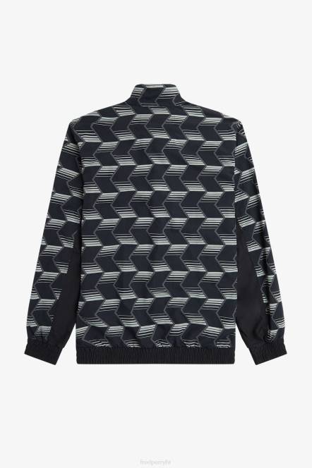 Fred Perry muškarci školjkasta jakna s prugama N42N34 odjeća crno