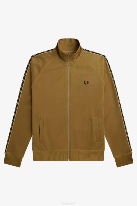 Fred Perry muškarci kontrastna trakasta jakna N42N14 odjeća osjenčani kamen/crna