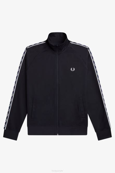 Fred Perry muškarci kontrastna trakasta jakna N42N17 odjeća mornarica