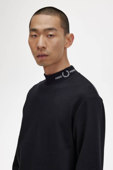 Fred Perry muškarci majica s brendiranim ovratnikom N42N418 odjeća crno