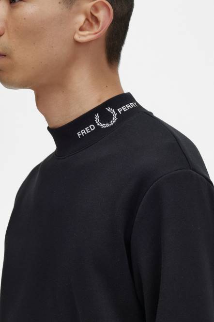 Fred Perry muškarci majica s brendiranim ovratnikom N42N418 odjeća crno