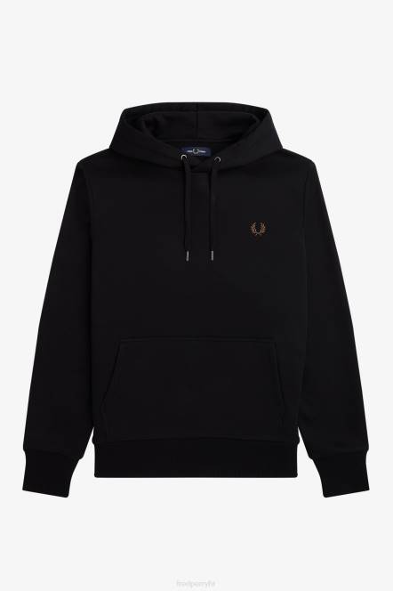 Fred Perry muškarci majica s kapuljačom s lovorovim vijencem N42N400 odjeća crno