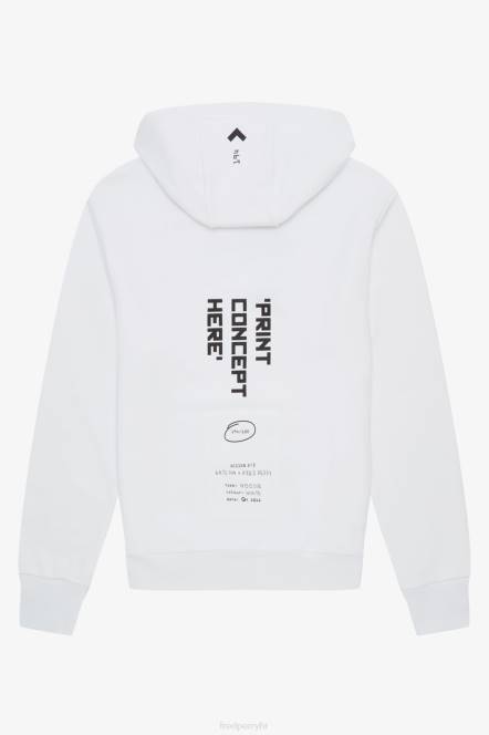 Fred Perry muškarci majica s kapuljačom s printom N42N407 odjeća bijela