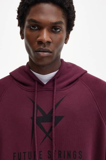 Fred Perry muškarci majica s kapuljačom s printom N42N408 odjeća crno