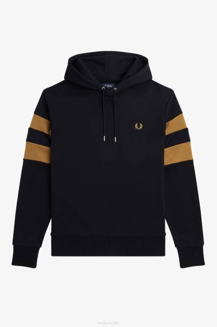 Fred Perry muškarci majica s kapuljačom s vrhovima rukava N42N413 odjeća crno