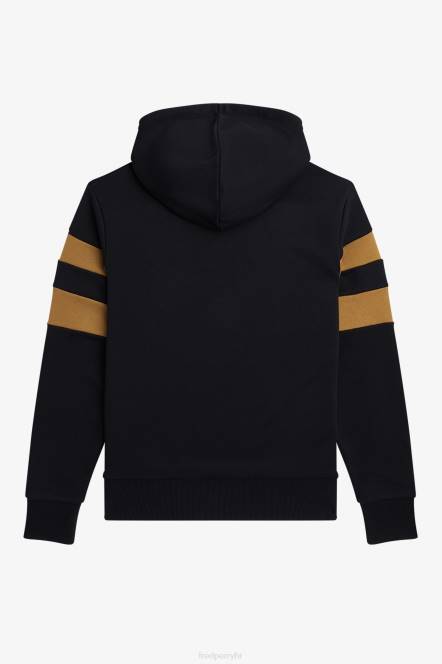 Fred Perry muškarci majica s kapuljačom s vrhovima rukava N42N413 odjeća crno