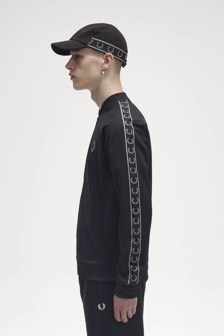 Fred Perry muškarci reflektirajuća trenirka s bomber ovratnikom N42N16 odjeća crno