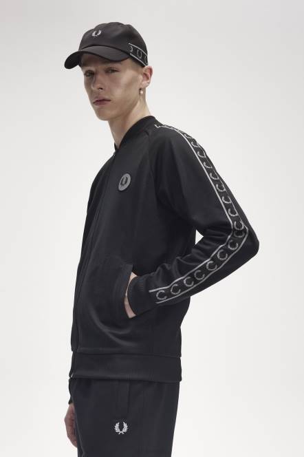Fred Perry muškarci reflektirajuća trenirka s bomber ovratnikom N42N16 odjeća crno